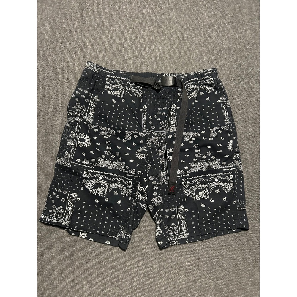 Grammici belted shorts mens paisley black size XL outdoors hiking